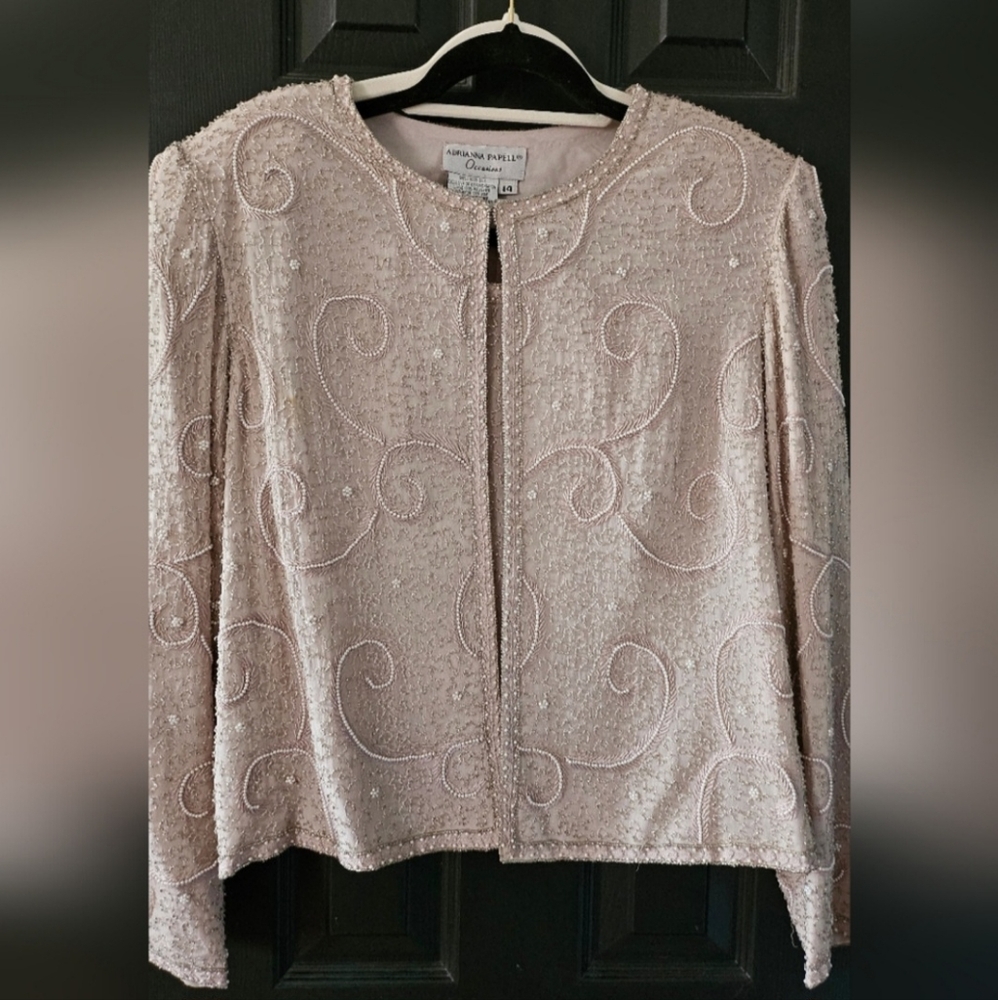 BEAUTIFUL ADRIANNA PAPÈLL BEADED JACKET WITH MATCHING SHELL TANK